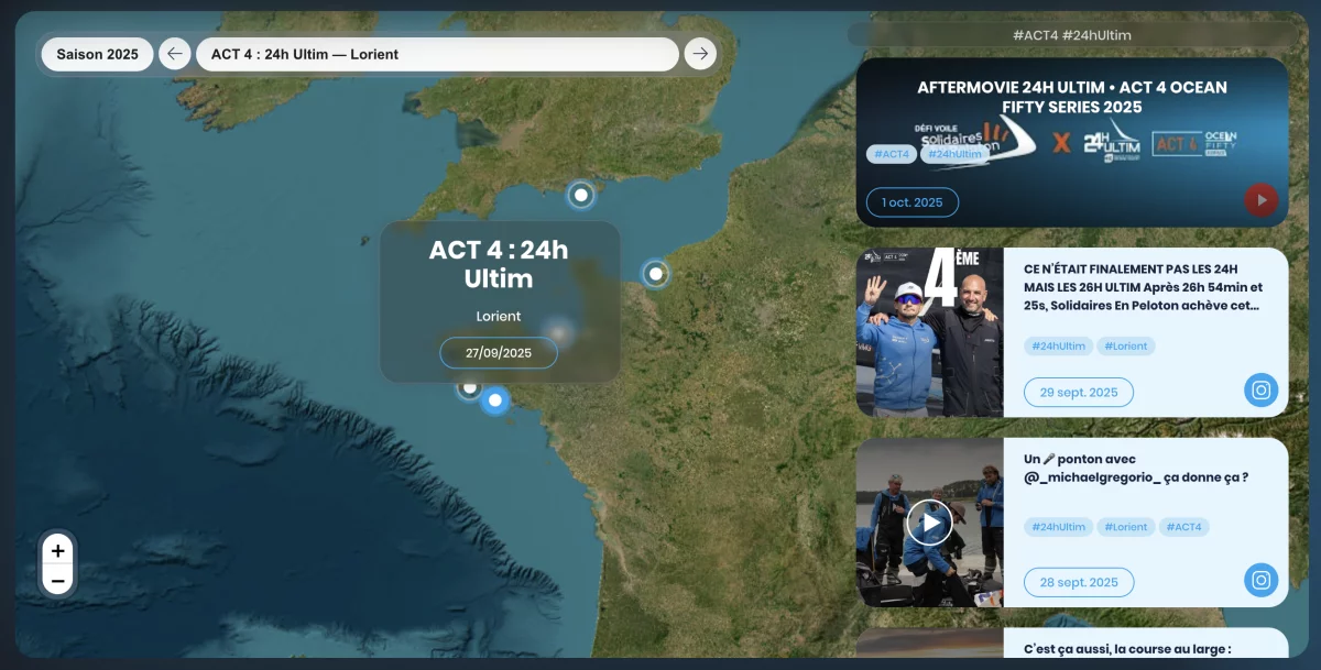defi-voile-solidairesenpeloton.com/cartographie, les parcours des saisons 2022 &agrave; 2025