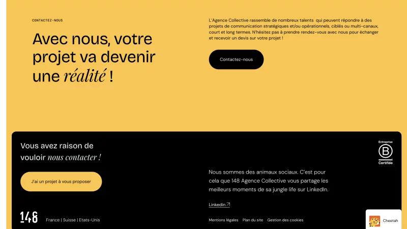 Site de l'agence 148, agence digitale nantaise, animations GSAP, Alpine.js et Lenis, vue 8/10, r&eacute;alisation Emmanuel Lechat