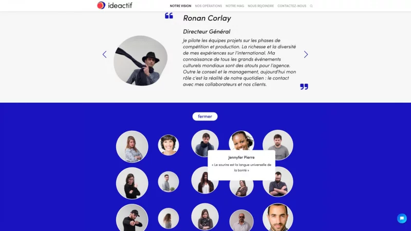 Site de l'agence &eacute;v&eacute;nementielle Ideactif &agrave; Nantes, int&eacute;gration HTML, CSS et JavaScript, vue 5/7, r&eacute;alisation Emmanuel Lechat