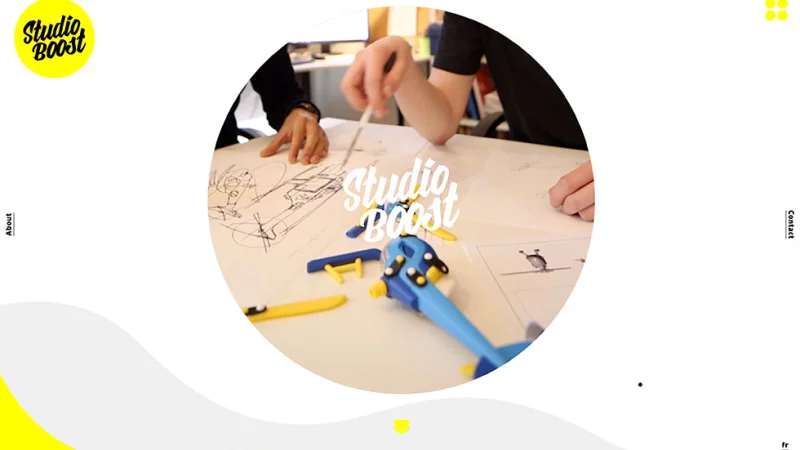 int&eacute;gration HTML/CSS, site Kirby CMS sur-mesure, transitions Barba.js &mdash; Studio Boost Agences & Studios &mdash; d&eacute;veloppeur front-end freelance Emmanuel Lechat &mdash; vue 1/6