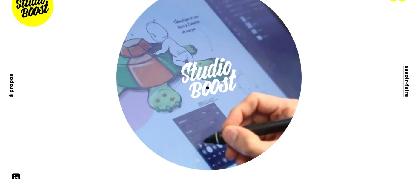 int&eacute;gration HTML/CSS, site Kirby CMS sur-mesure, transitions Barba.js &mdash; Studio Boost Agences & Studios &mdash; d&eacute;veloppeur front-end freelance Emmanuel Lechat &mdash; vue 6/6