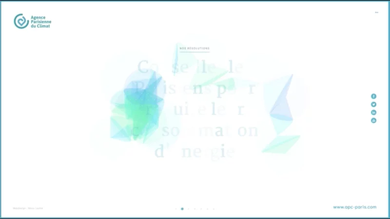 d&eacute;veloppement JavaScript &mdash; Voeux agence parisienne du climat Animation & Motion design &mdash; d&eacute;veloppeur front-end freelance Emmanuel Lechat &mdash; vue 1/5