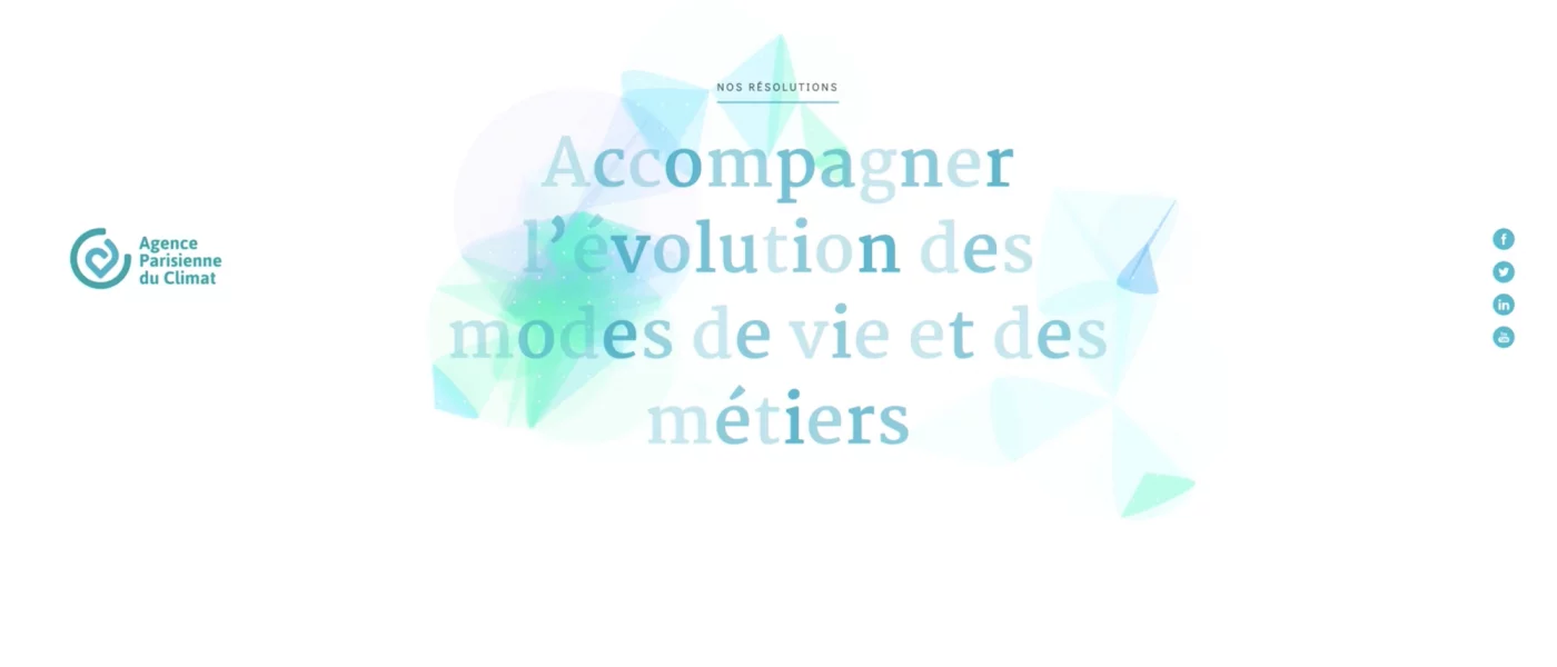 d&eacute;veloppement JavaScript &mdash; Voeux agence parisienne du climat Animation & Motion design &mdash; d&eacute;veloppeur front-end freelance Emmanuel Lechat &mdash; vue 5/5