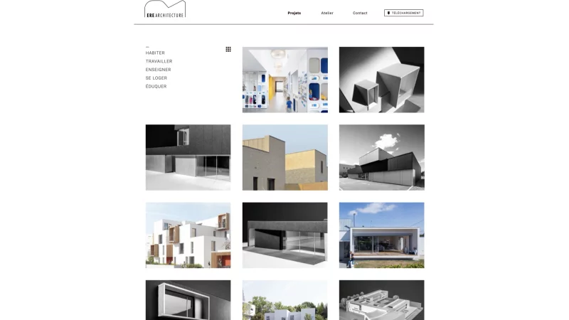 int&eacute;gration HTML/CSS, d&eacute;veloppement JavaScript &mdash; Ere architecture Architecture &mdash; d&eacute;veloppeur front-end freelance Emmanuel Lechat &mdash; vue 2/10