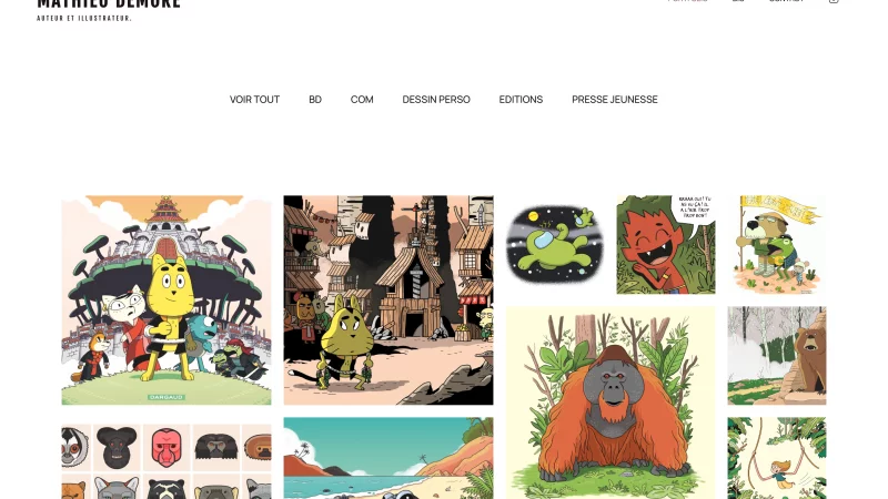 int&eacute;gration HTML/CSS, d&eacute;veloppement JavaScript &mdash; Mathieu Demore BD num&eacute;rique &mdash; d&eacute;veloppeur front-end freelance Emmanuel Lechat &mdash; vue 17/21