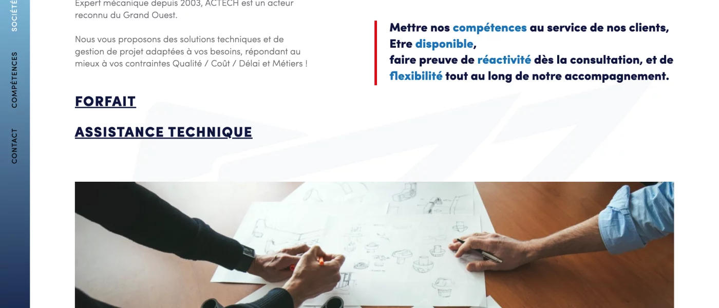 int&eacute;gration HTML/CSS, d&eacute;veloppement JavaScript &mdash; Actech innovation Communication scientifique &mdash; d&eacute;veloppeur front-end freelance Emmanuel Lechat &mdash; vue 4/9