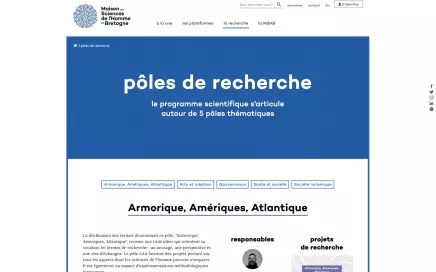Webdesign et front-end de la plateforme de recherche **MSHB** en sciences humaines &mdash; MSHB
