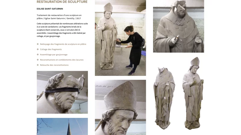 Ana&iuml;s Lechat portfolio, sculpture conservator, minimalist webdesign, view 5/7, project by Emmanuel Lechat