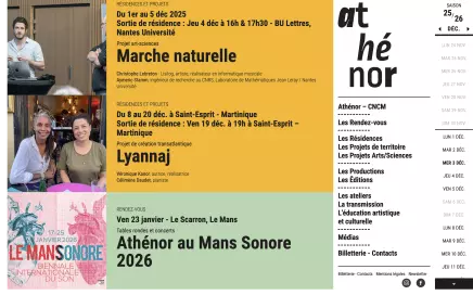 D&eacute;veloppement front-end du site d'**Ath&eacute;nor**, Sc&egrave;ne Nationale de Saint-Nazaire &mdash; Ath&eacute;nor