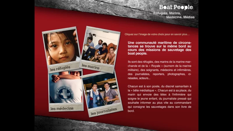 application Flash interactive, programmation AS3 &mdash; Boat-people photos Culturel & Mus&eacute;ographie &mdash; d&eacute;veloppeur front-end freelance Emmanuel Lechat &mdash; vue 2/6
