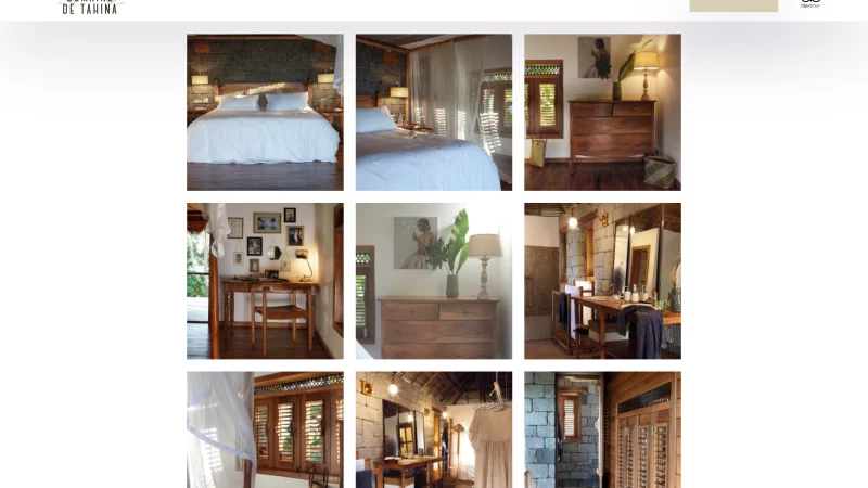 int&eacute;gration HTML/CSS, d&eacute;veloppement JavaScript &mdash; Domaine de Tahina Tourisme, &eacute;v&eacute;nementiel et culturel &mdash; d&eacute;veloppeur front-end freelance Emmanuel Lechat &mdash; vue 10/13