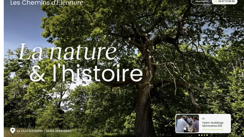 site Kirby CMS sur-mesure &mdash; Les Chemins d'El&eacute;onore Tourisme, &eacute;v&eacute;nementiel et culturel &mdash; d&eacute;veloppeur front-end freelance Emmanuel Lechat &mdash; vue 2/7