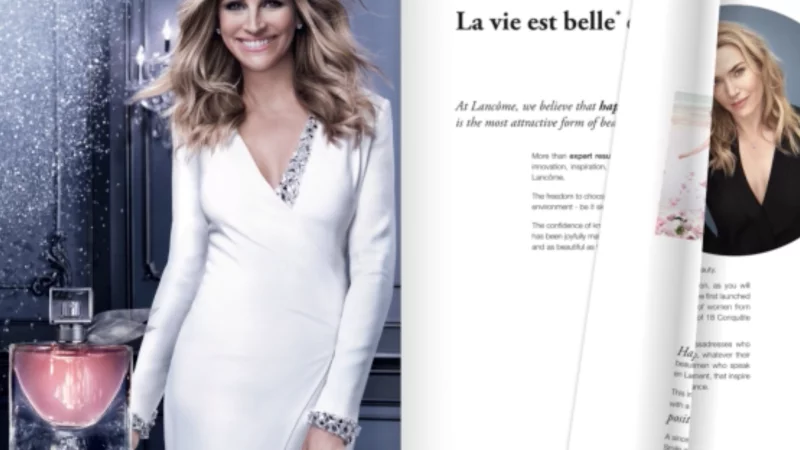 int&eacute;gration HTML/CSS, d&eacute;veloppement JavaScript &mdash; Lancome flipBook Luxe & Grande marque &mdash; d&eacute;veloppeur front-end freelance Emmanuel Lechat &mdash; vue 1/2