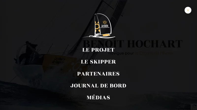 Site du skipper Benoit Hochart pour son projet La cha&icirc;ne de l'espoir, carnet de bord et partenaires, vue 3/6, r&eacute;alisation Emmanuel Lechat