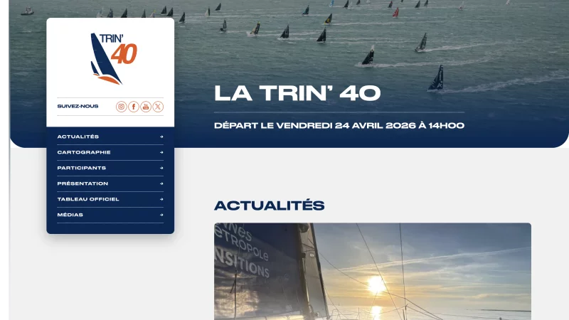 trin40.com, site officiel de la Trin'40, course Class40 en solitaire &agrave; La Trinit&eacute;-sur-Mer, vue 2/6, r&eacute;alisation Emmanuel Lechat
