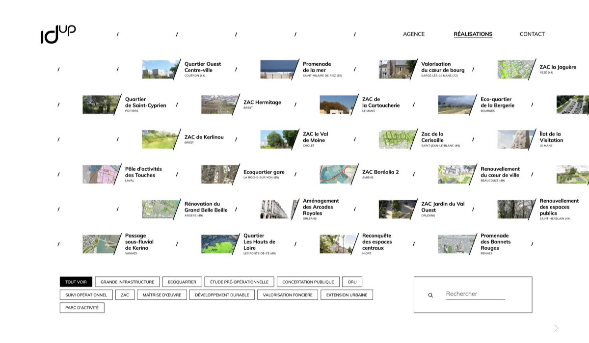 Réalisation du site internet de l'agence d'urbanisme IdUp basée à Nantes.