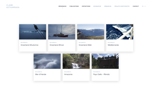 R&eacute;alisation du site de l'Artiste &mdash; claire-astigarraga
