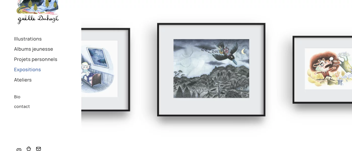 webdesign Figma, d&eacute;veloppement JavaScript, site Kirby CMS sur-mesure &mdash; Gaelle duhaz&eacute; Portfolios & Books &mdash; d&eacute;veloppeur front-end freelance Emmanuel Lechat &mdash; vue 3/9