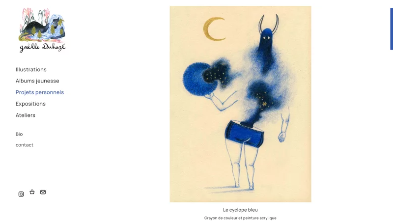 webdesign Figma, d&eacute;veloppement JavaScript, site Kirby CMS sur-mesure &mdash; Gaelle duhaz&eacute; Portfolios & Books &mdash; d&eacute;veloppeur front-end freelance Emmanuel Lechat &mdash; vue 4/9