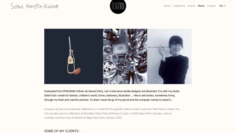 int&eacute;gration HTML/CSS, d&eacute;veloppement JavaScript, site Kirby CMS sur-mesure &mdash; Sophie Augustin-Viguier Portfolios & Books &mdash; d&eacute;veloppeur front-end freelance Emmanuel Lechat &mdash; vue 4/4