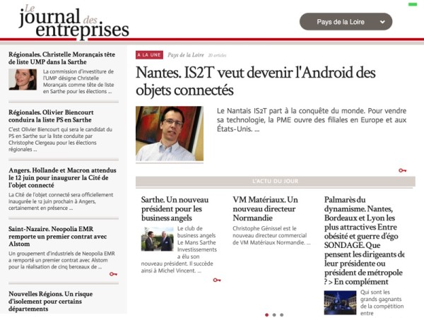 Webdesign et int&eacute;gration front-end du journal &mdash; Le journal des entreprises