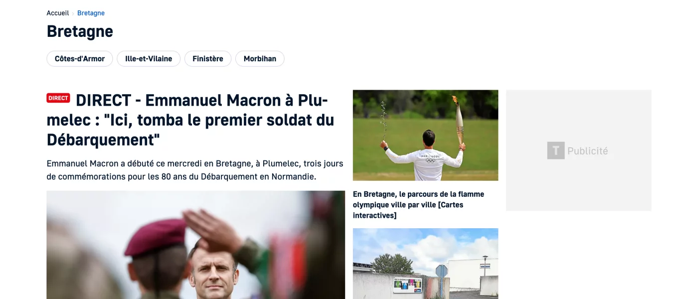 int&eacute;gration HTML/CSS, d&eacute;veloppement JavaScript &mdash; Le T&eacute;l&eacute;gramme Presse &mdash; d&eacute;veloppeur front-end freelance Emmanuel Lechat &mdash; vue 4/6