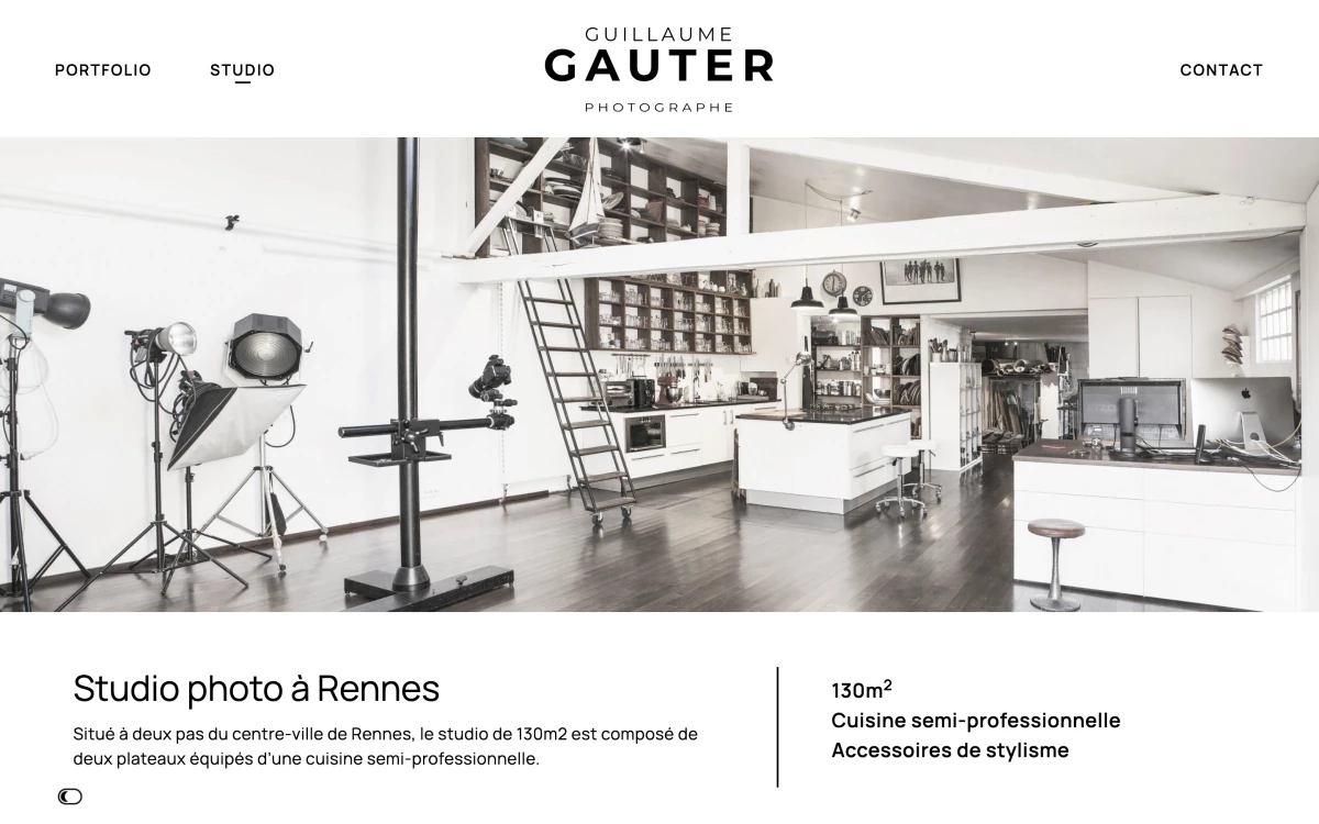 Réalisation du site internet de Guillaume Gauter, photographe culinaire et publicitaire à Rennes