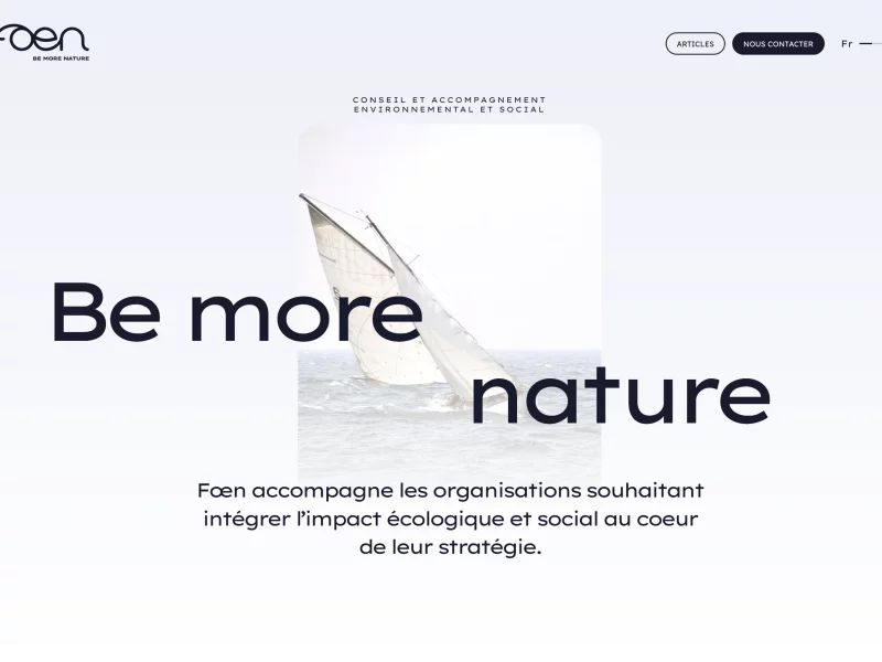 Foen Agency eco-designed site, GSAP-animated one-pager with eco-design label